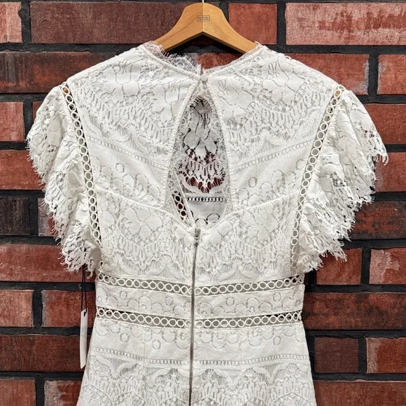 Saylor Shanice Ruffle-Sleeve Back-Cutout Lace Romper - Picture 10 of 16